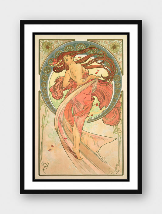 Dance” (La Danse) by Alphonse Mucha Print Framed Poster