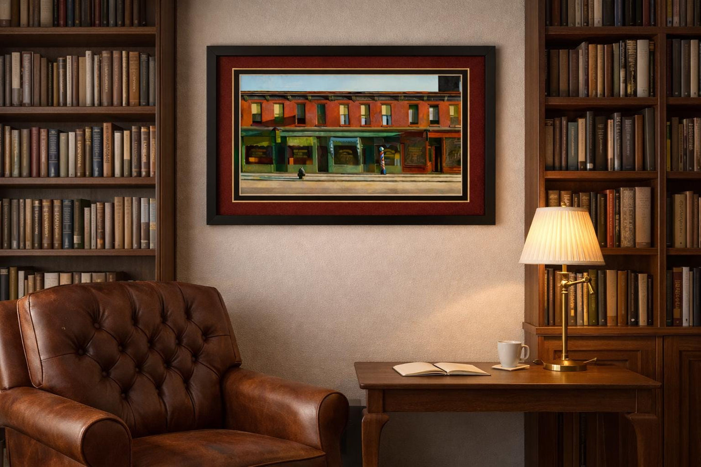 Early Sunday Morning by Edward Hopper (1930). Framed Print Premium