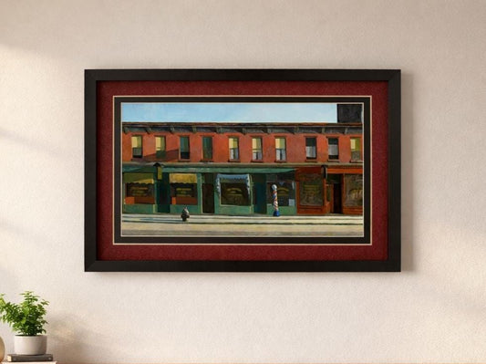 Early Sunday Morning by Edward Hopper (1930). Framed Print Premium