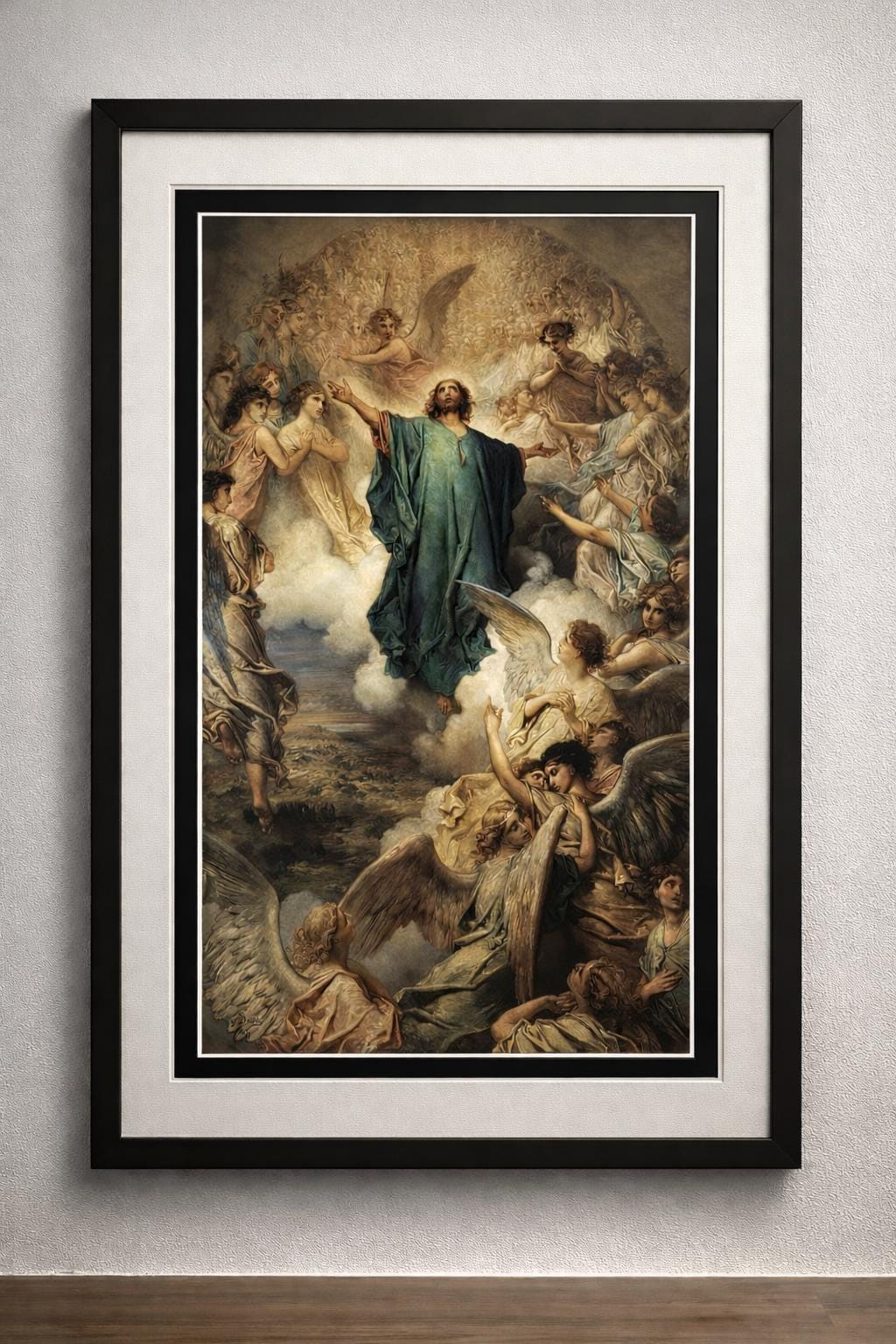 The Ascension of Christ – Gustave Doré Style Framed Print | Christian Wall Art | Catholic Decor | Biblical Jesus Ascension Artwork