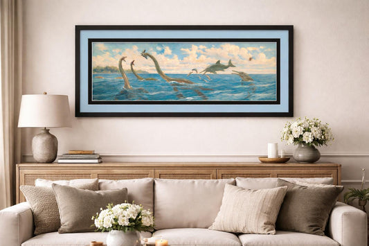 Charles Knight Dinosaur Poster Framed Print Plesiosaur's & Ichthyosaurs