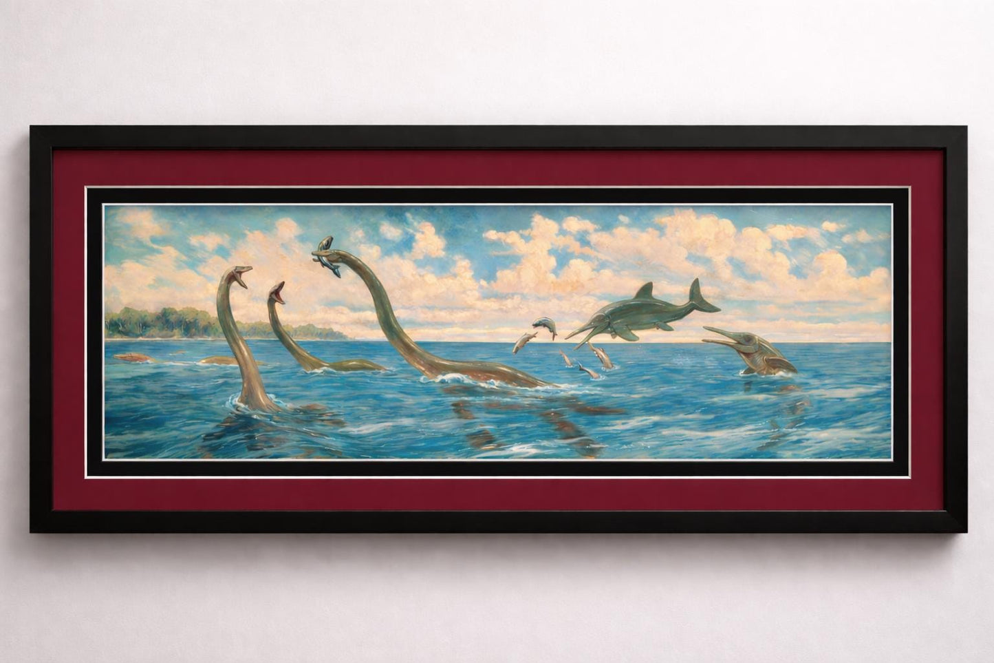 Charles Knight Dinosaur Poster Framed Print Plesiosaur's & Ichthyosaurs