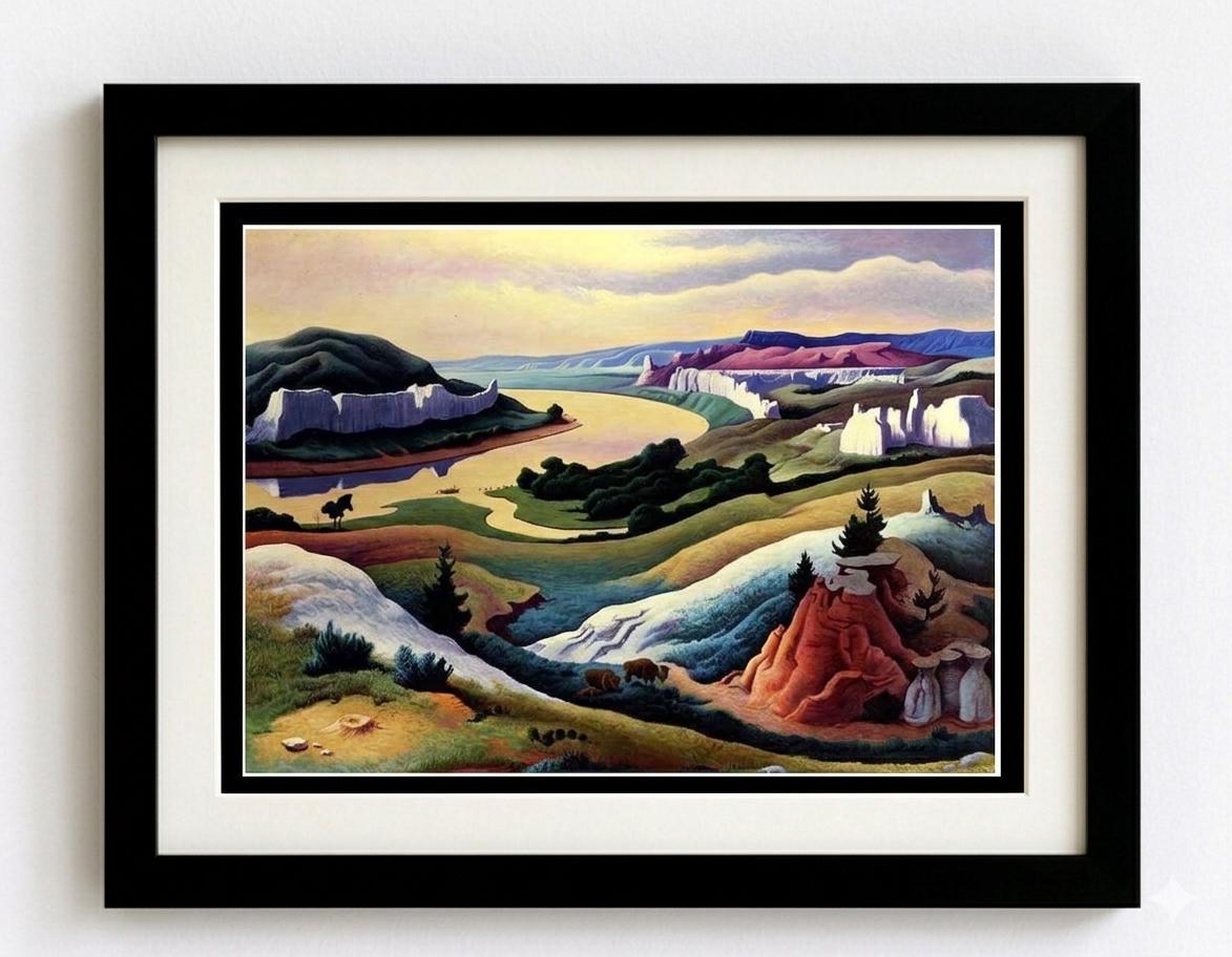Lewis and Clark Expedition Art  by Thomas Hart Benton Framed Print