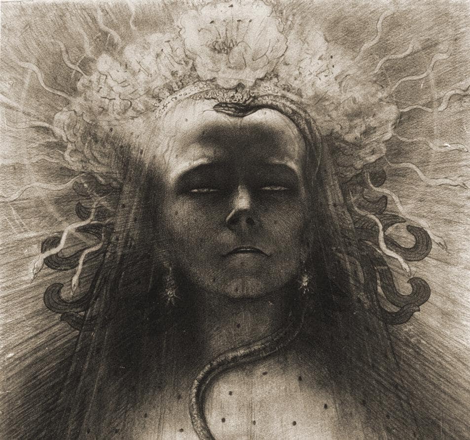 Jean Delville Medusa Print – Dark Academia Wall Art, Symbolist Occult Decor, Gothic Mythology Artwork, Macabre Fine Art, Esoteric Gift