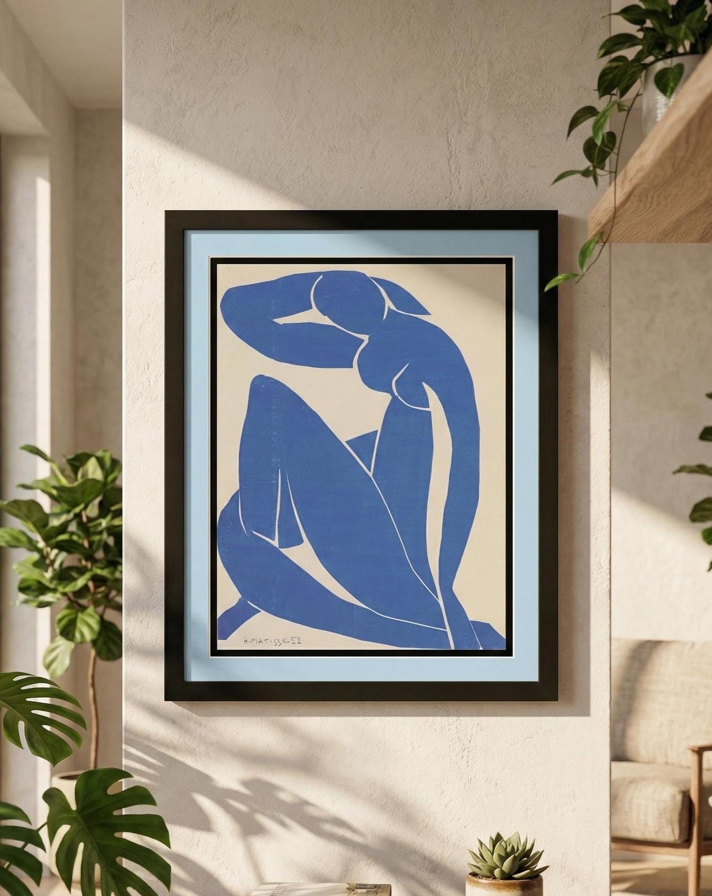Henri Matisse Blue Nude II Print - Framed Mid Century Modern Wall Art - Cutout Poster