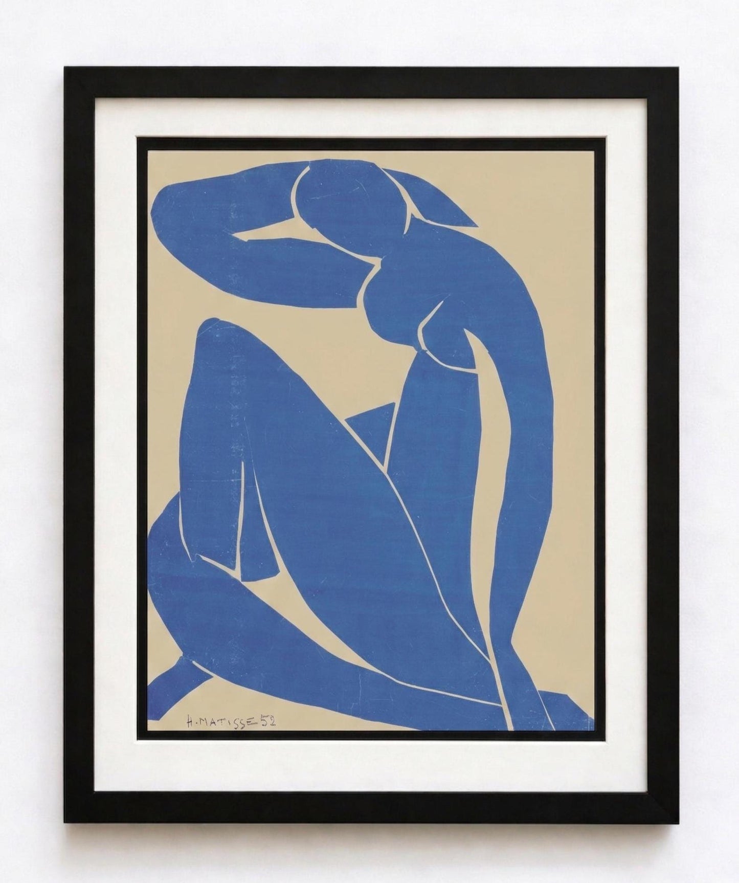 Henri Matisse Blue Nude II Print - Framed Mid Century Modern Wall Art - Cutout Poster
