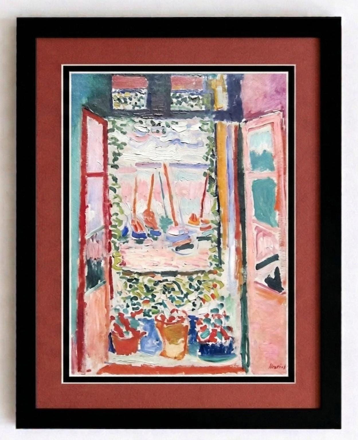 Henri Matisse Open Window Collioure Print - Framed Fauvism Wall Art - Colorful Impressionist Poster -
