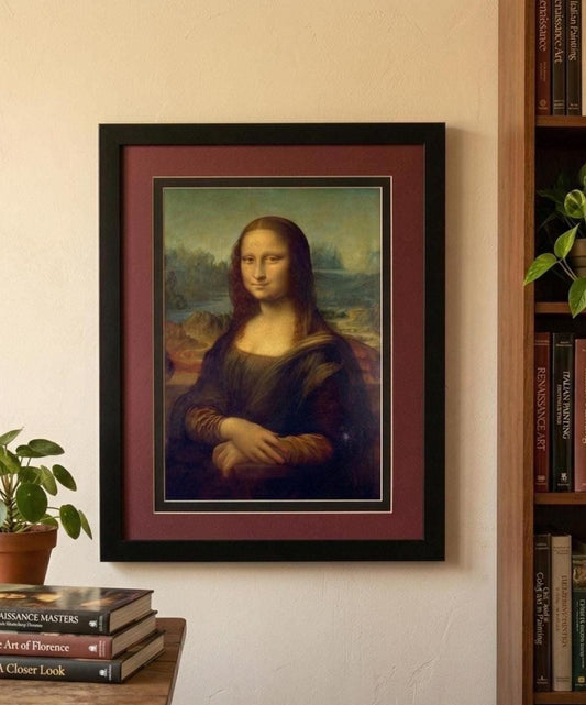 Mona Lisa Framed Art Print, Leonardo da Vinci Fine Art, Double Matted Wall Decor, Classic Masterpiece