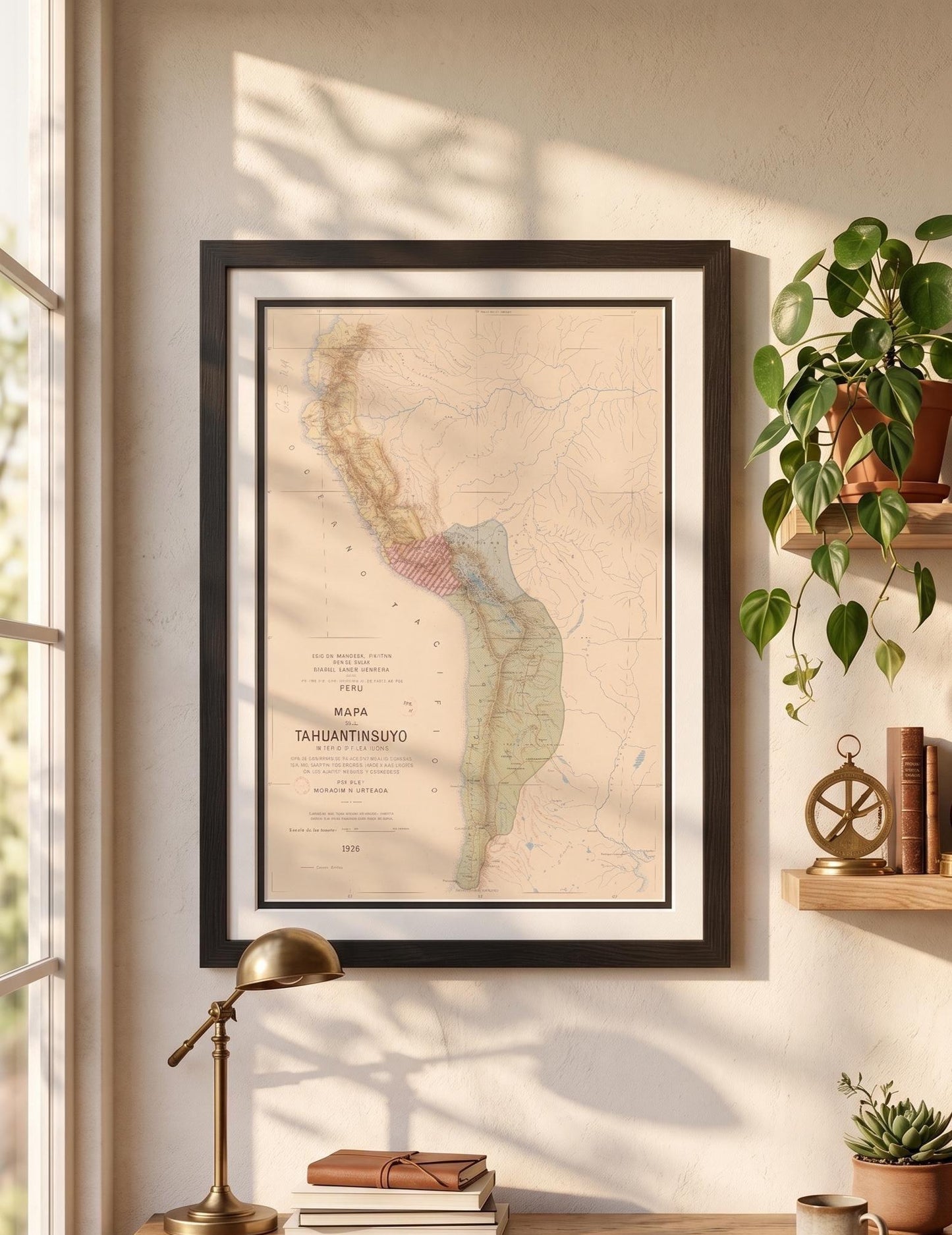 Inca Empire Map 1926 Tahuantinsuyo Print, Vintage Peru History Wall Art, Ancient Civilizations Poster