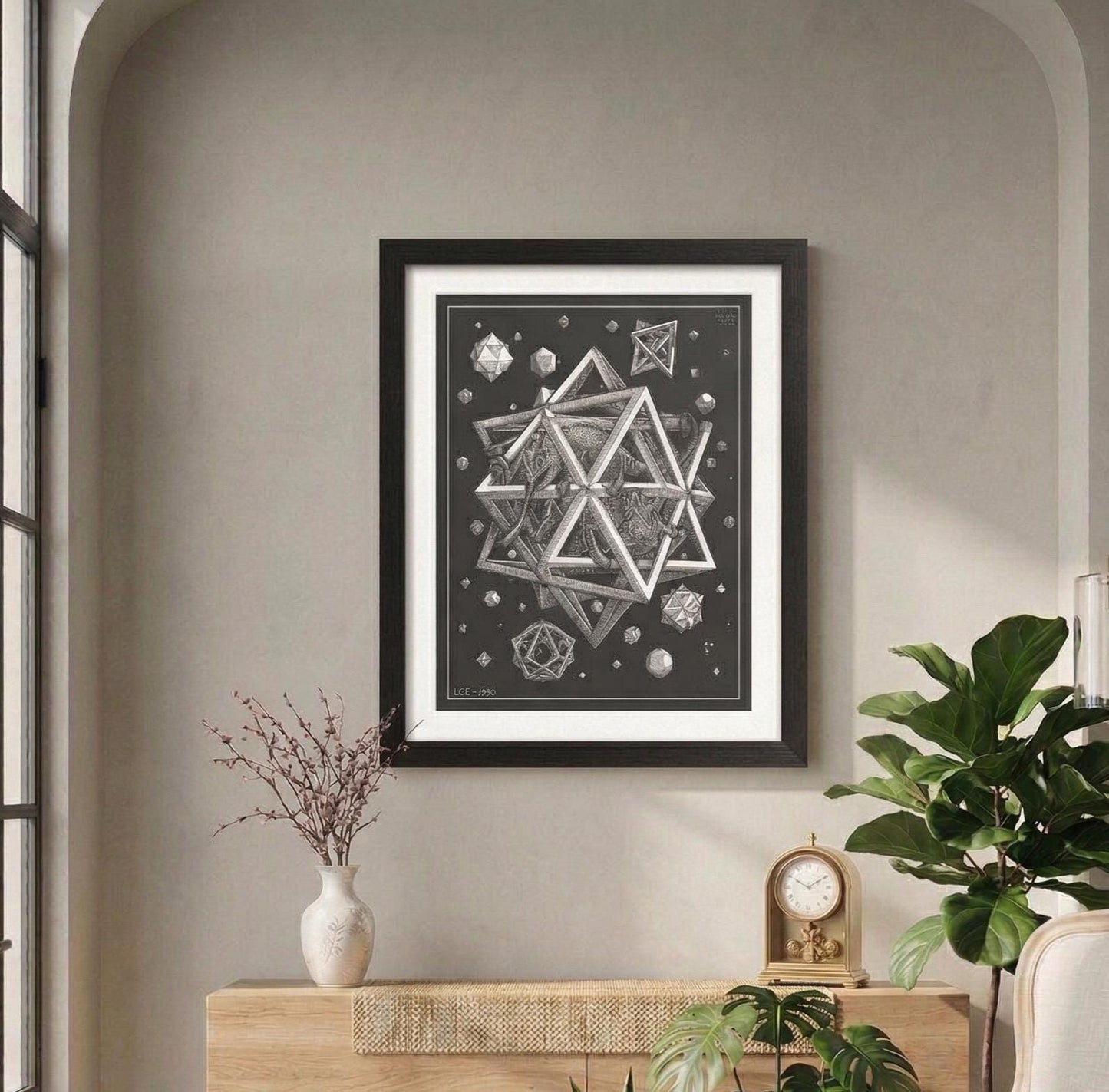 Stars by M.C. Escher Art Framed Print Chameleons