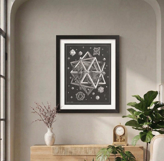 Stars by M.C. Escher Art Framed Print Chameleons