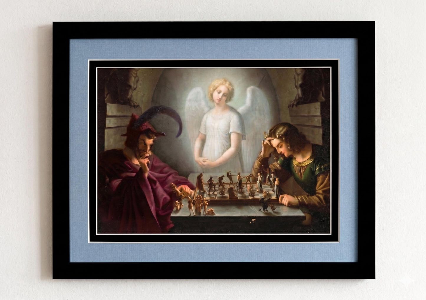 The Devil's Chess Game: Retzsch's Allegory of the Soul Framed Print
