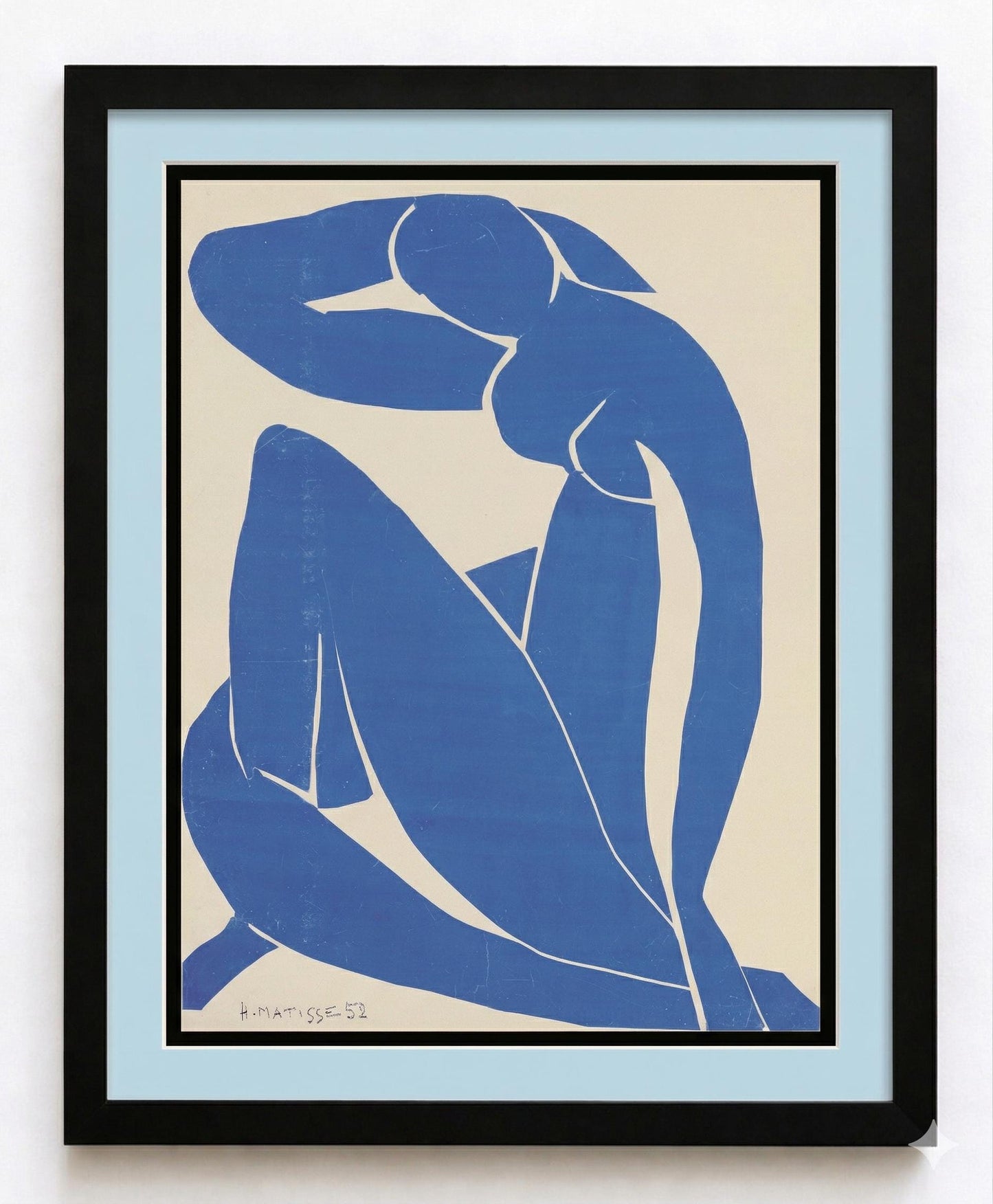 Henri Matisse Blue Nude II Print - Framed Mid Century Modern Wall Art - Cutout Poster