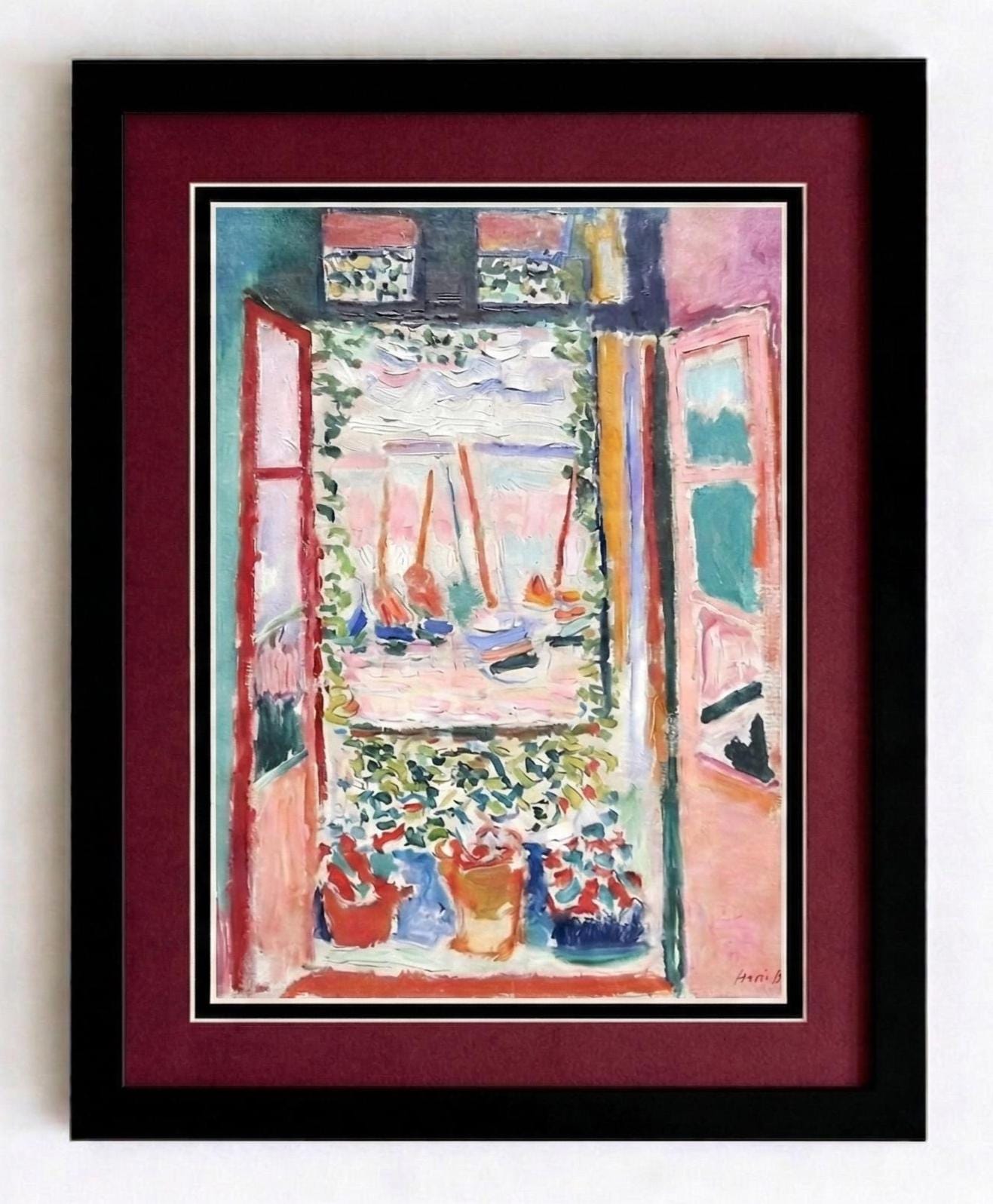 Henri Matisse Open Window Collioure Print - Framed Fauvism Wall Art - Colorful Impressionist Poster -