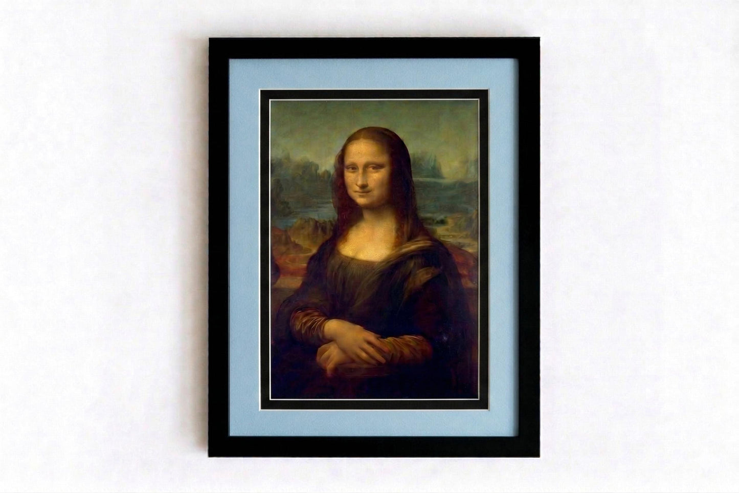 Mona Lisa Framed Art Print, Leonardo da Vinci Fine Art, Double Matted Wall Decor, Classic Masterpiece