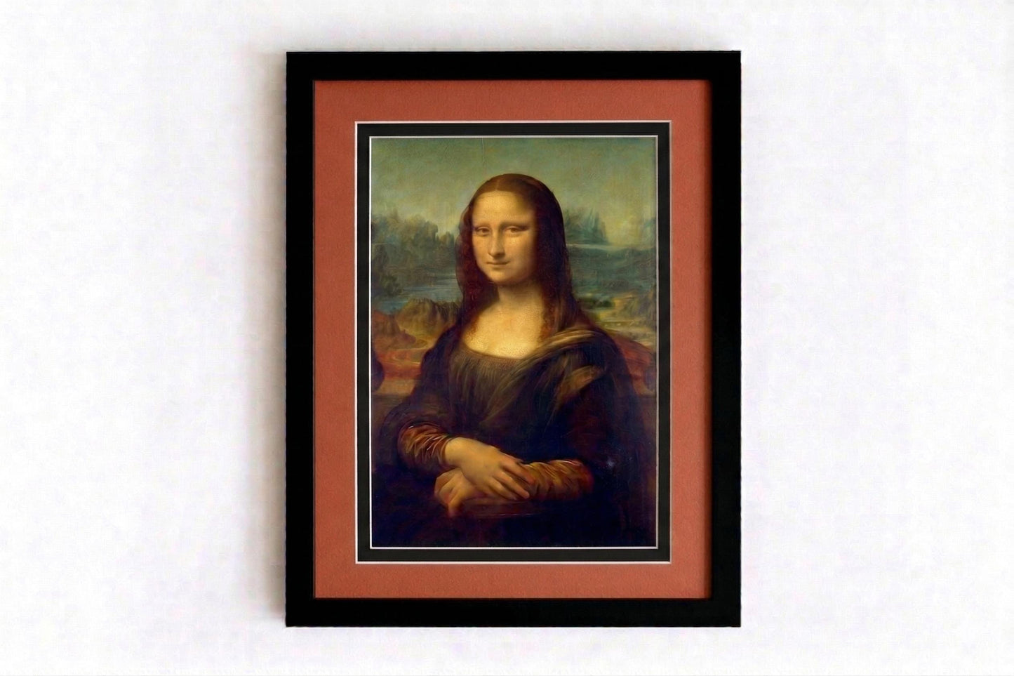 Mona Lisa Framed Art Print, Leonardo da Vinci Fine Art, Double Matted Wall Decor, Classic Masterpiece