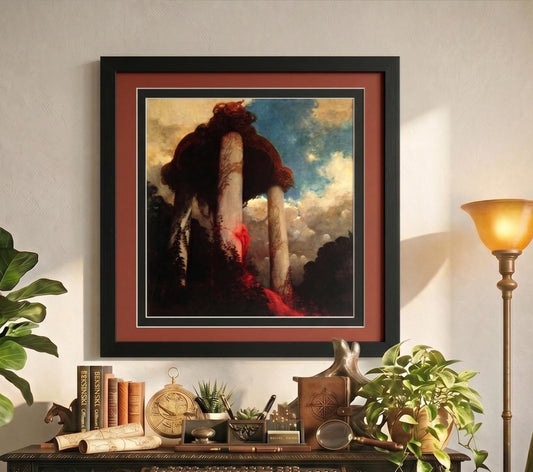 Beksinski Art Surreal Columns Landscape Fine Art Framed Print