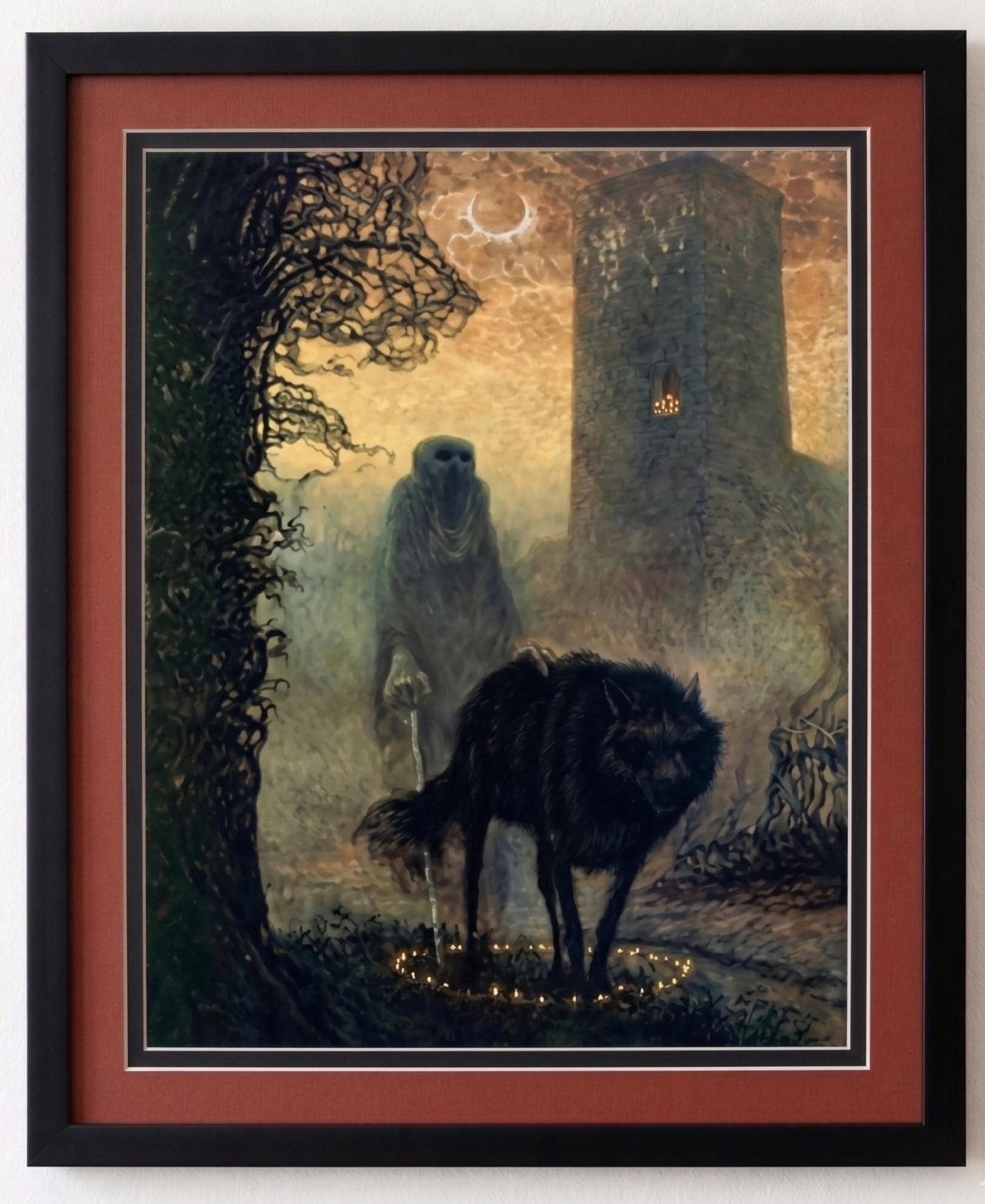 Beksinski Wolf Walker Art Print -Framed Polish Surrealism Wall Art