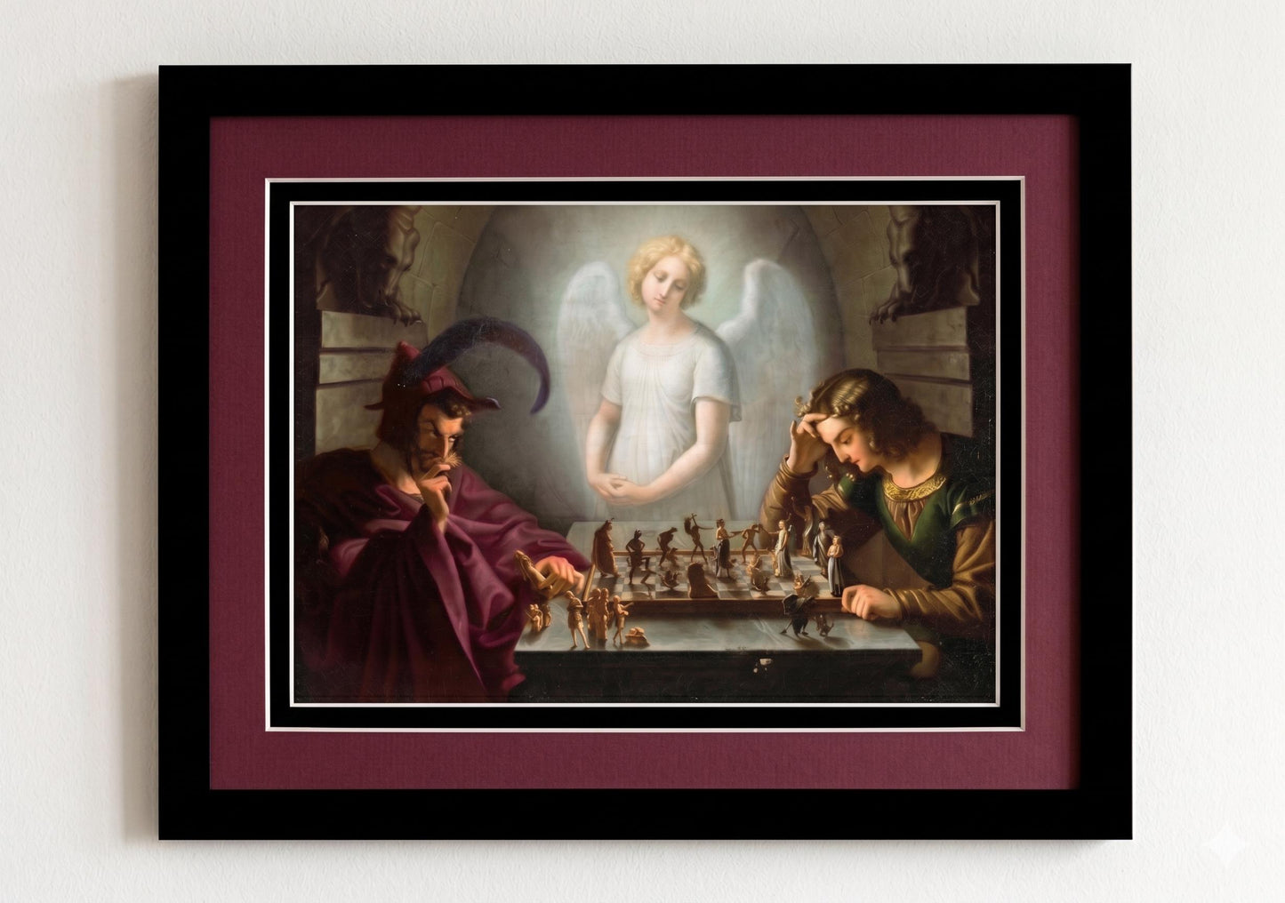 The Devil's Chess Game: Retzsch's Allegory of the Soul Framed Print