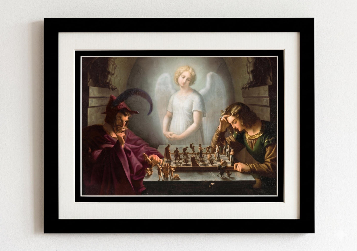 The Devil's Chess Game: Retzsch's Allegory of the Soul Framed Print