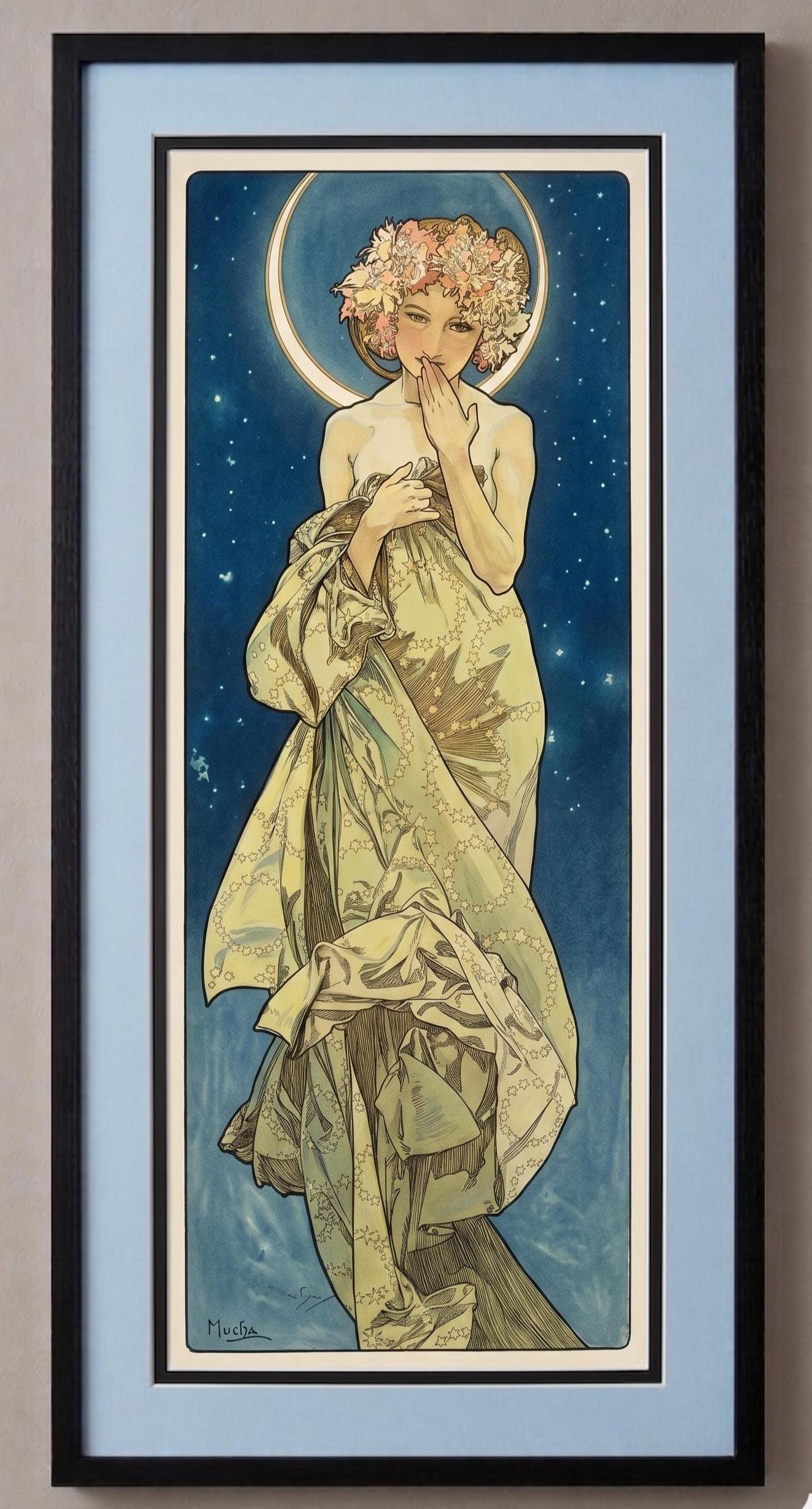 Alphonse Mucha,The Moon,La Lune Art Print Art Nouveau Wall Decor Finest Quality Framing