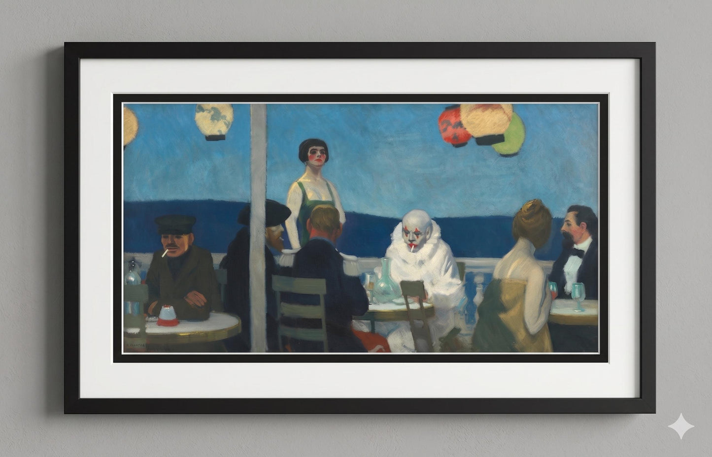 Soir Bleu, by Edward Hopper Framed Print Premium