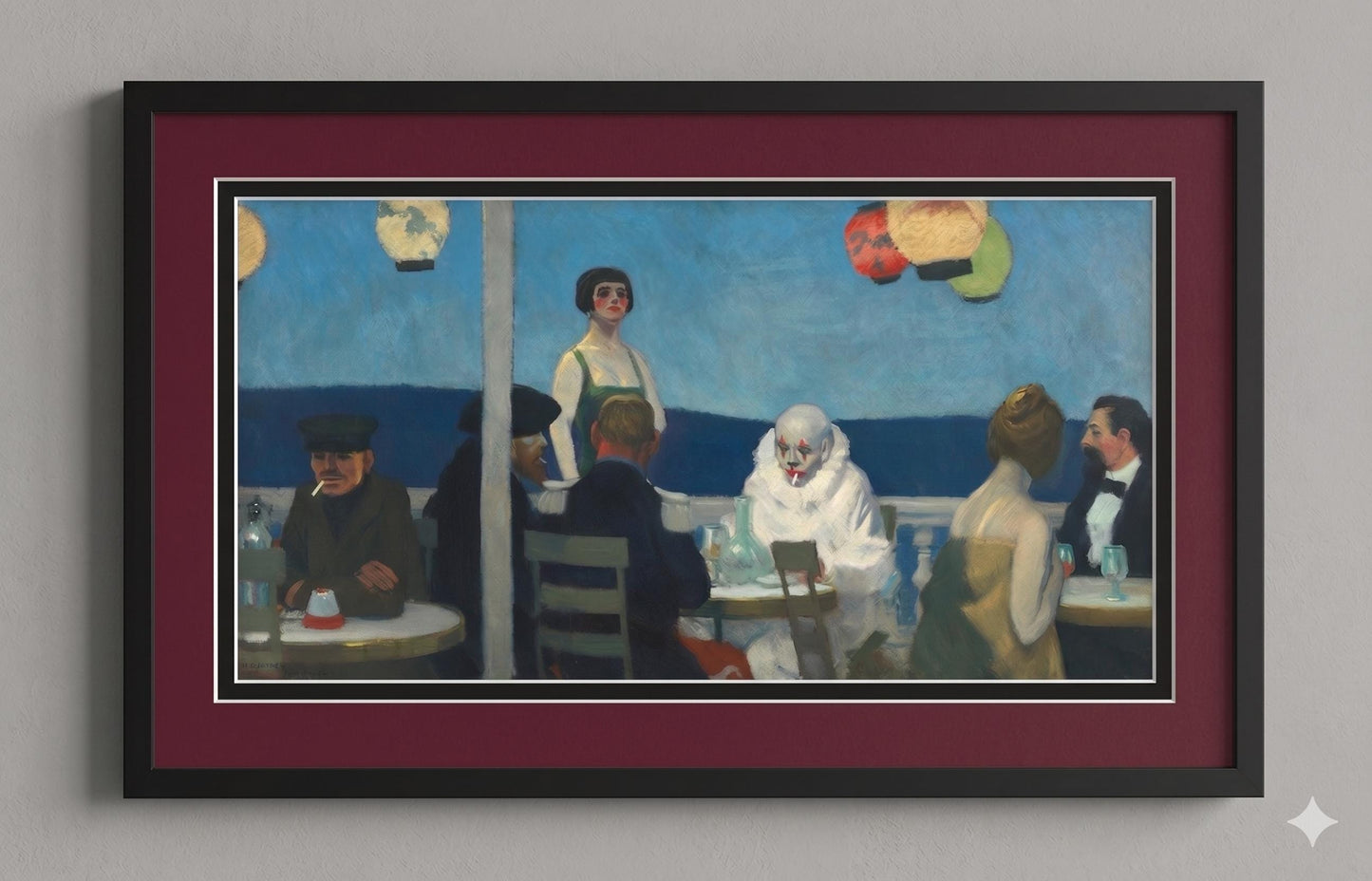 Soir Bleu, by Edward Hopper Framed Print Premium