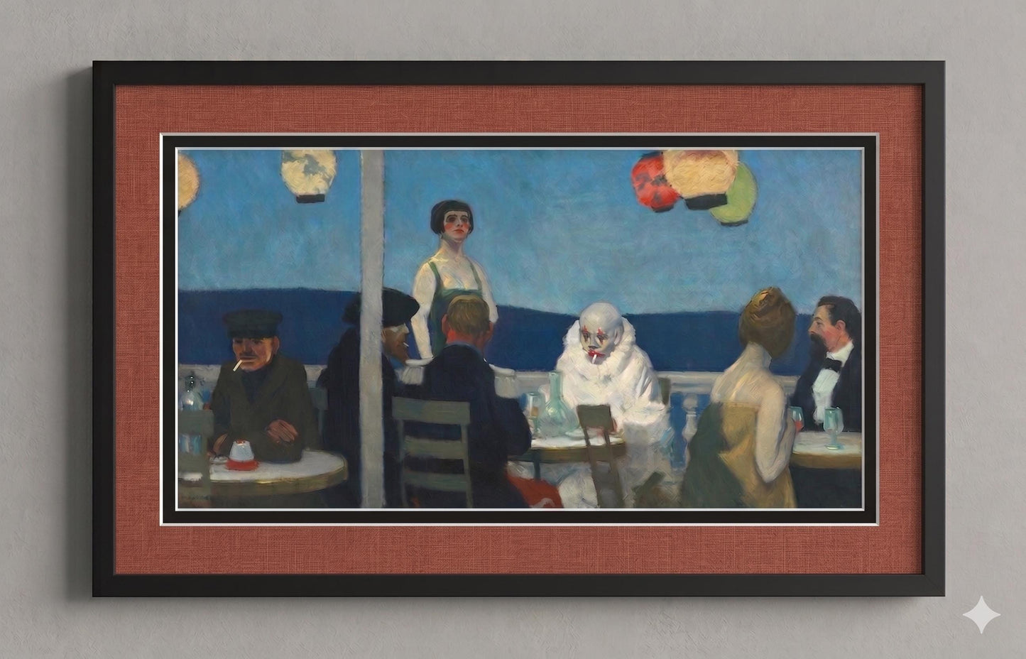 Soir Bleu, by Edward Hopper Framed Print Premium